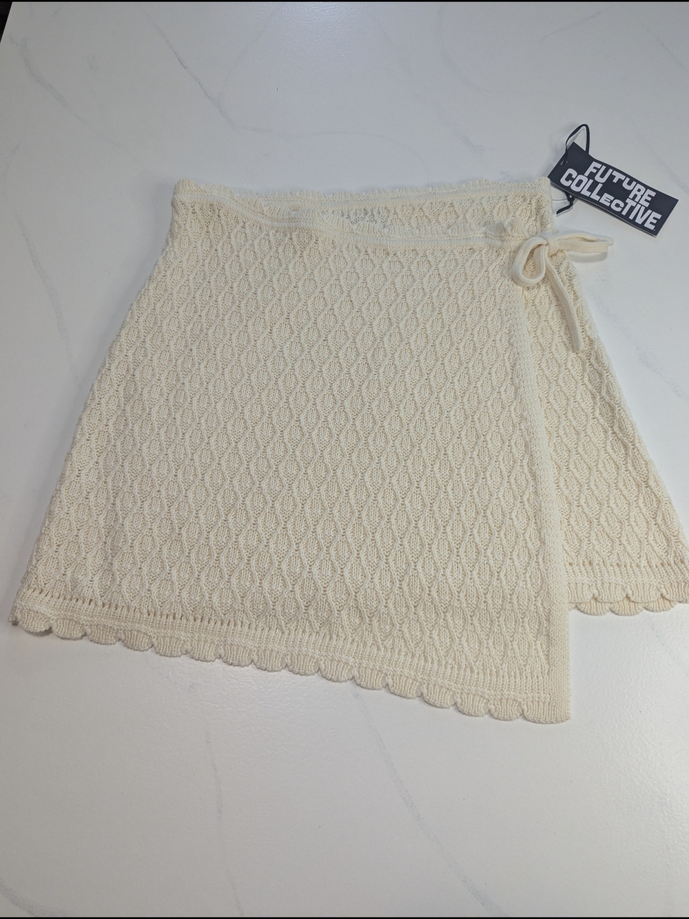 Future Collective Women's High-Rise Sweater Wrap Mini Skirt Size Small